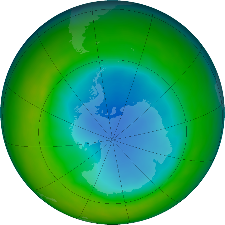 Antarctic ozone map for August 2010